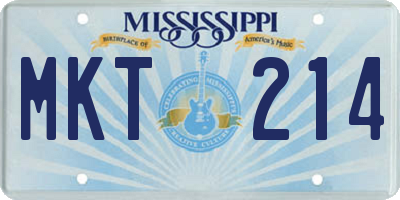 MS license plate MKT214
