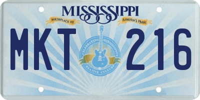MS license plate MKT216