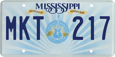 MS license plate MKT217