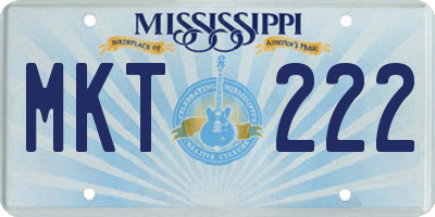 MS license plate MKT222