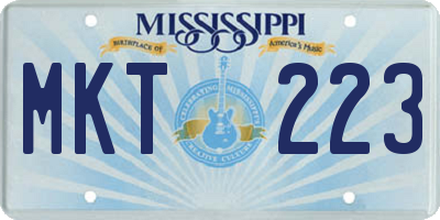 MS license plate MKT223