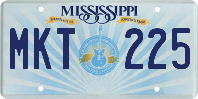 MS license plate MKT225