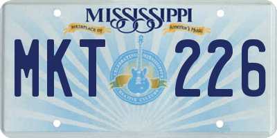 MS license plate MKT226