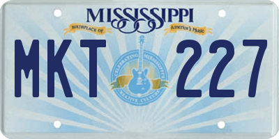 MS license plate MKT227