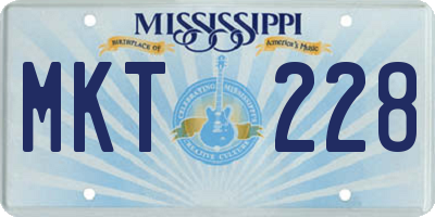 MS license plate MKT228