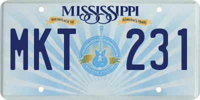 MS license plate MKT231
