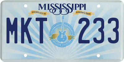 MS license plate MKT233