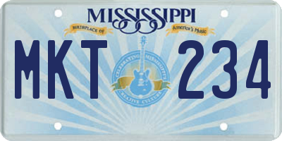 MS license plate MKT234