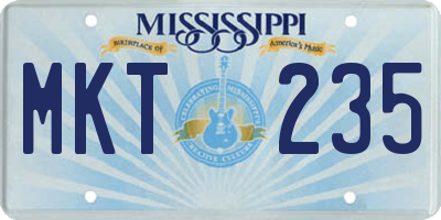MS license plate MKT235