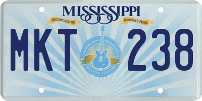 MS license plate MKT238