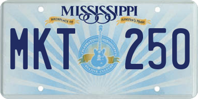 MS license plate MKT250