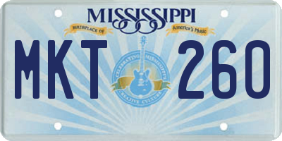MS license plate MKT260