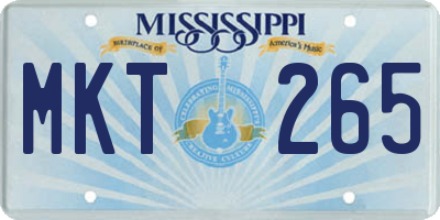 MS license plate MKT265