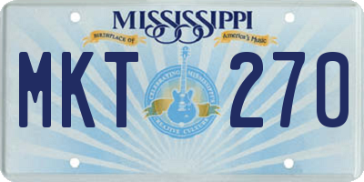 MS license plate MKT270