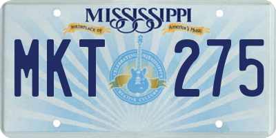 MS license plate MKT275