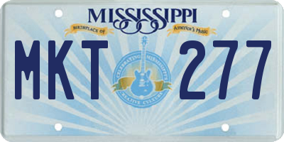 MS license plate MKT277