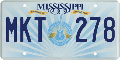 MS license plate MKT278