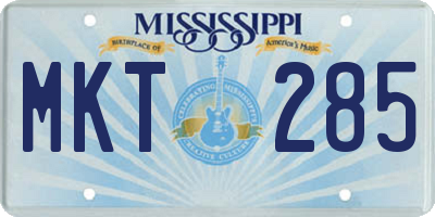MS license plate MKT285