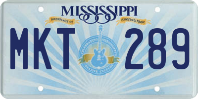 MS license plate MKT289