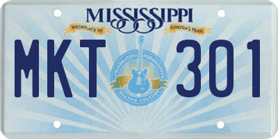 MS license plate MKT301