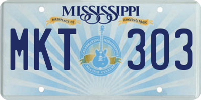 MS license plate MKT303