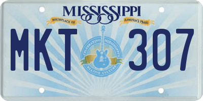 MS license plate MKT307
