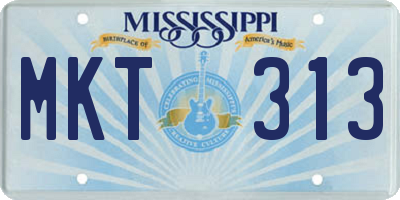 MS license plate MKT313