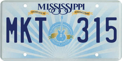 MS license plate MKT315
