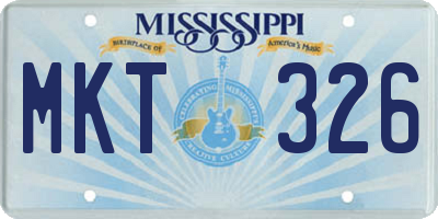 MS license plate MKT326