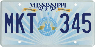 MS license plate MKT345