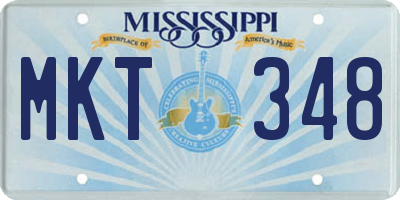 MS license plate MKT348
