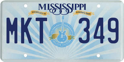 MS license plate MKT349