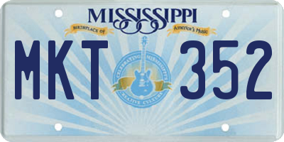 MS license plate MKT352