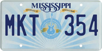 MS license plate MKT354