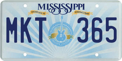 MS license plate MKT365