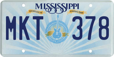 MS license plate MKT378