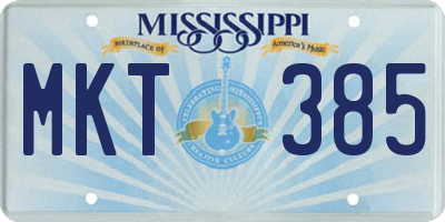 MS license plate MKT385