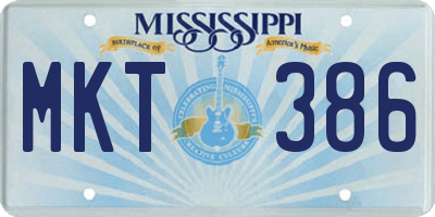 MS license plate MKT386