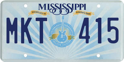 MS license plate MKT415