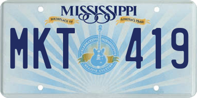 MS license plate MKT419