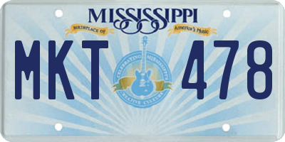 MS license plate MKT478