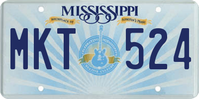 MS license plate MKT524