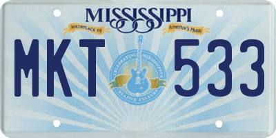 MS license plate MKT533