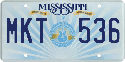 MS license plate MKT536