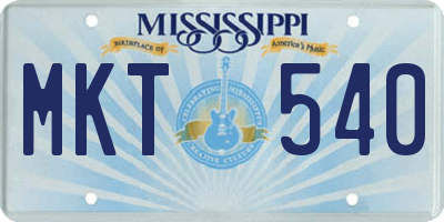 MS license plate MKT540