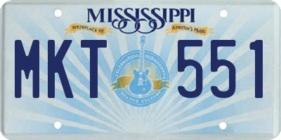 MS license plate MKT551