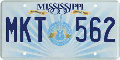 MS license plate MKT562
