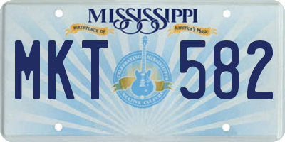 MS license plate MKT582