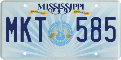MS license plate MKT585