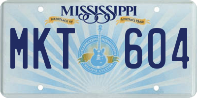 MS license plate MKT604